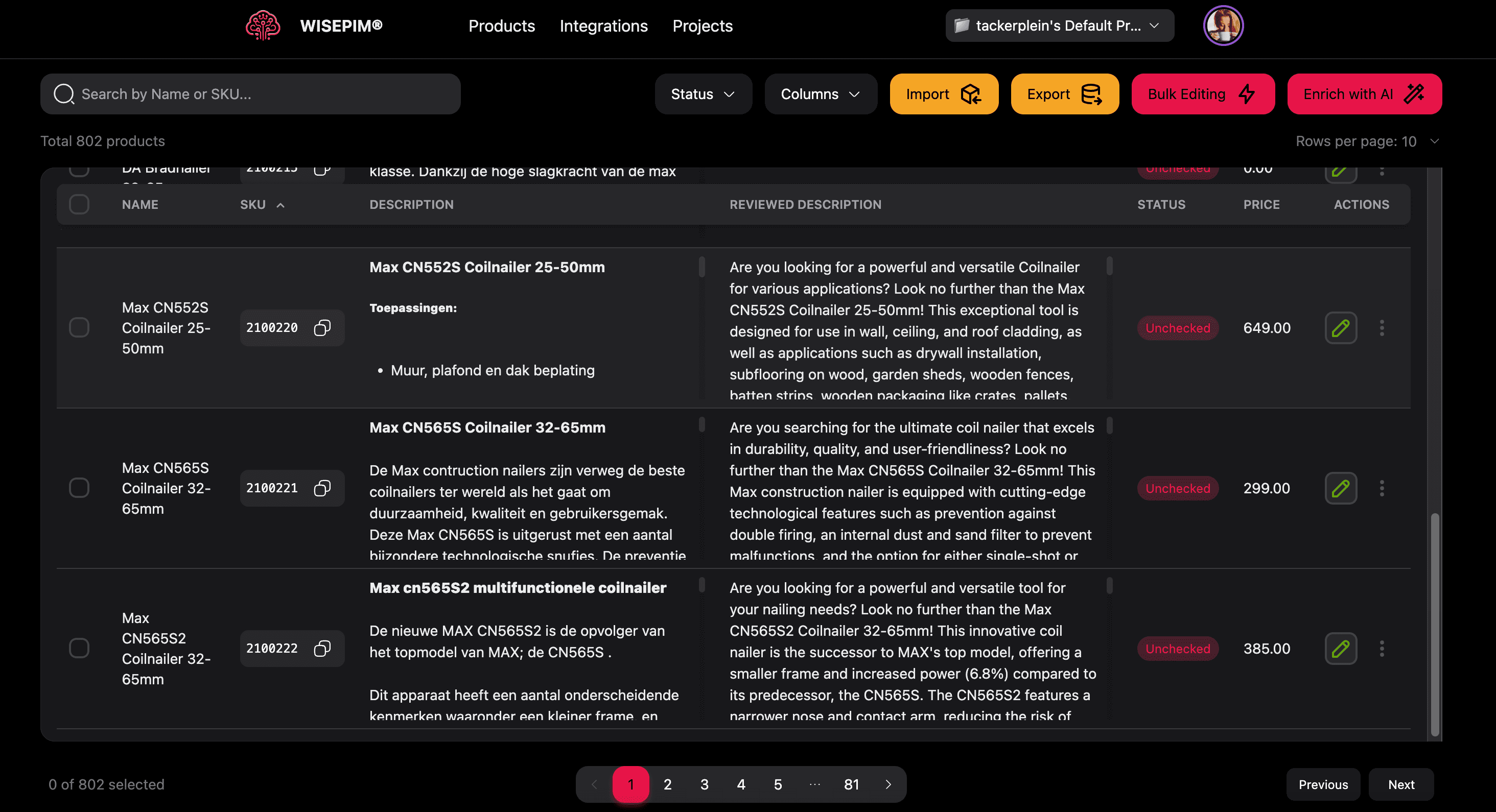 WISEPIM - Product Translation & Enrichment made easy with AI screenshot