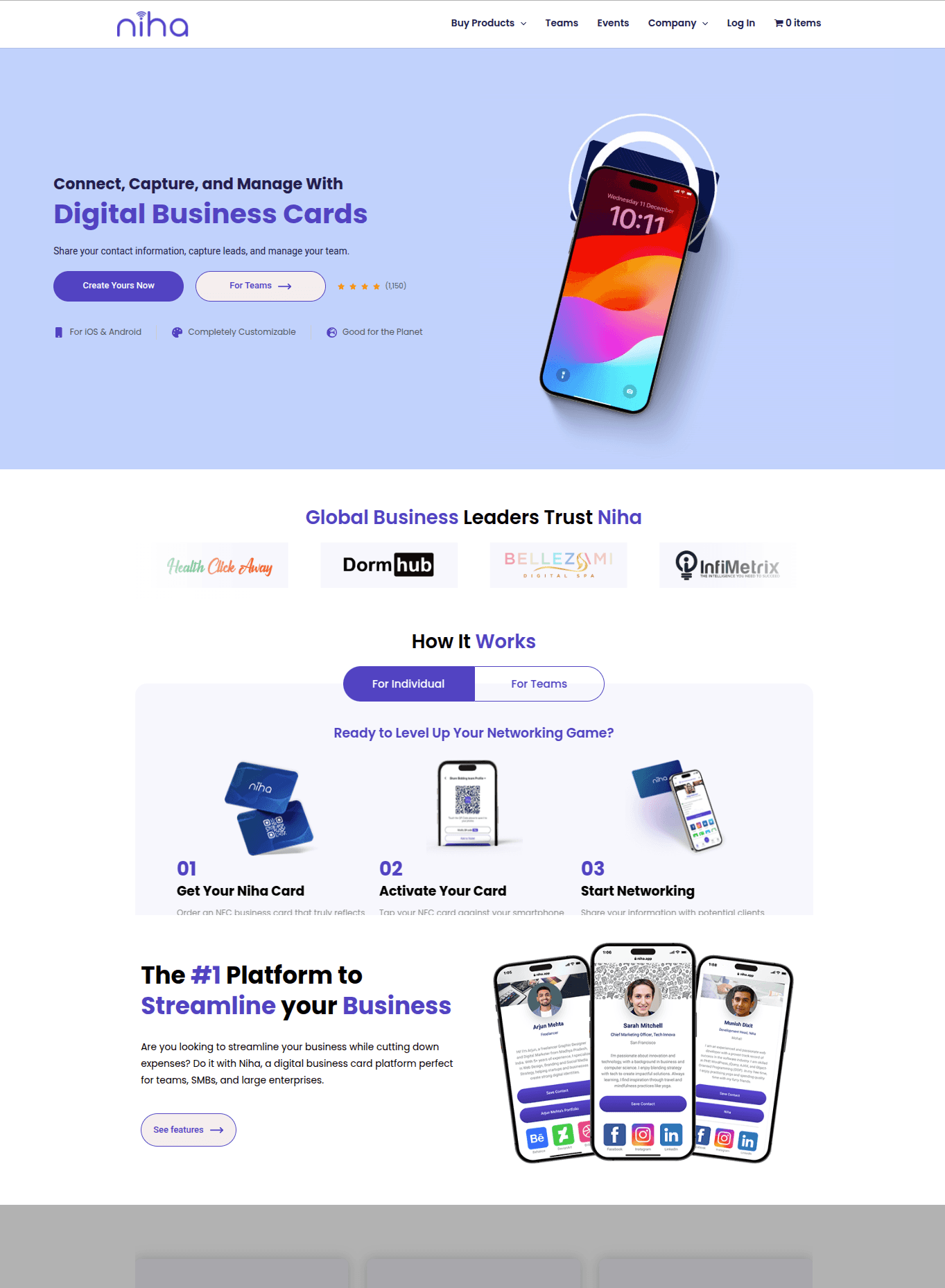 Buy Best NFC Business Cards | Digital Business Cards - Niha screenshot